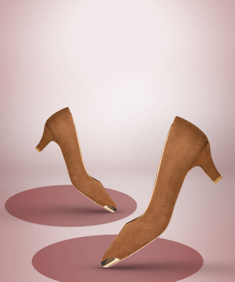 Walkfree Women Heels(Tan , 5)