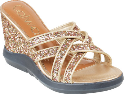 Catwalk Women Wedges(Gold , 4)