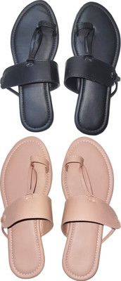 XiZUii Women Flats(Black, Pink , 8)