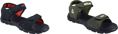 Classica Men Sandals(Green, Black, Red , 8)