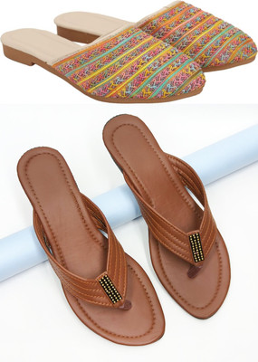 RTC ROYAL TRADING COMPANY Women Flats(Multicolor, Pink , 8)