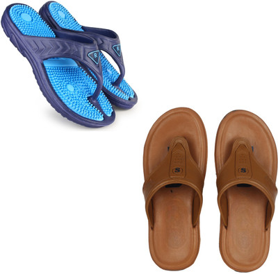 Vomoya Men Sandals(Blue, Tan , 10)