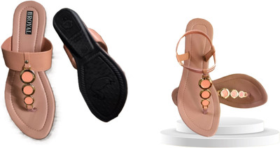 Nicesteps Women Flats(Beige, Pink , 6)