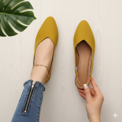 RuWin FASHION Women Bellies(Yellow , 6)