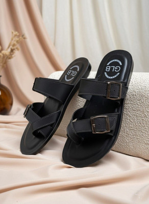 GLB Men Sandals(Black , 8)