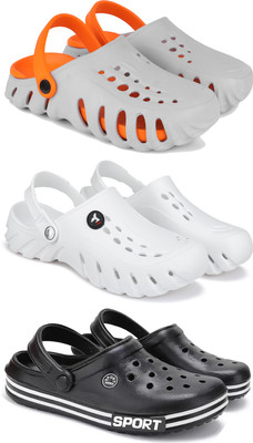 DRACKFOOT Men Clogs(Black, Grey, White , 6)