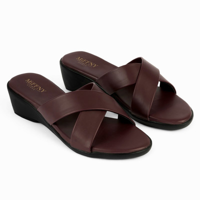 MIFFNY & STEPS Women Wedges(Maroon , 8)