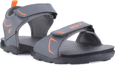 Sparx SS 713 Men Sandals(Grey, Orange , 8)