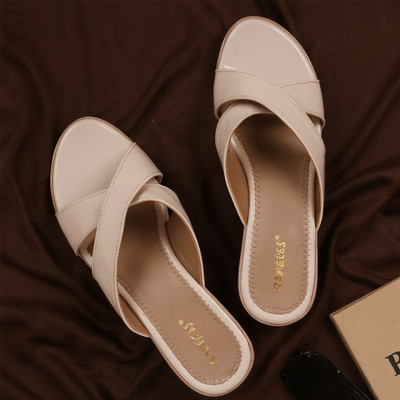 RAHEGAS Women Wedges(Off White , 7)