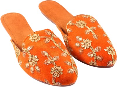 Anjaneya Creations Women Flats(Orange , 3)