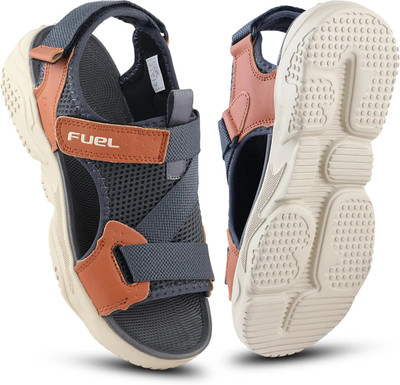 Fuel Men Sandals(Grey, Brown , 6)