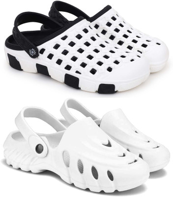 Pampy Angel Men Clogs(Black, White , 8)