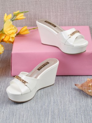 flat n heels Women White Wedges