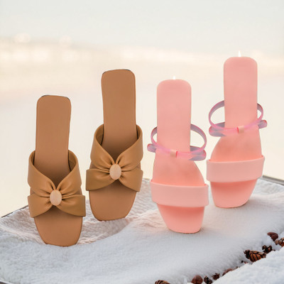 SAYERA Women Flats(Pink, Brown , 6)