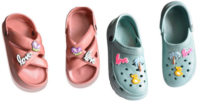 footpedia Women Wedges(Orange, Pink , 3)