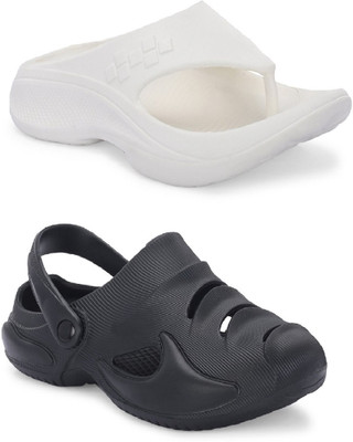 Cogs Men Sandals(Black, White , 10)