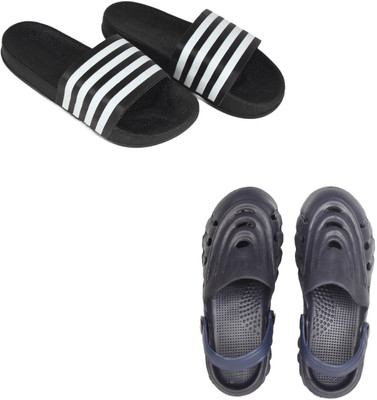Vomoya Men Sandals(Black, Blue , 10)