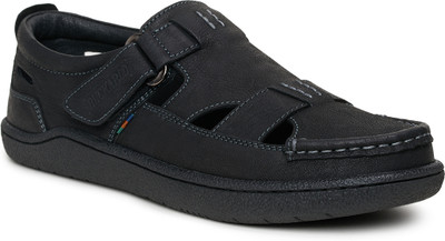 BUCKAROO Men Sandals(Black , 9)