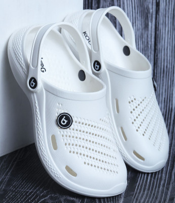 Koburg Boat Men's Clog |Adjustable Back Strap | Stylish & Anti-Skid | Waterproof KF-424 Men Clogs(Off White , 6)