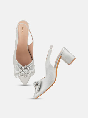 LAVIE Women Heels(Silver , 6)