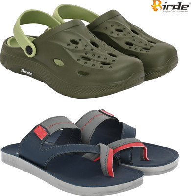 Birde Men Sandals(Olive, Blue , 8)