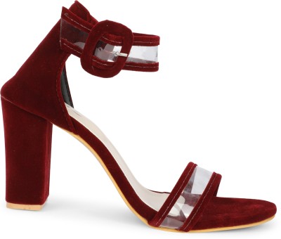 STYLZINDIA Women Heels(Maroon , 5)