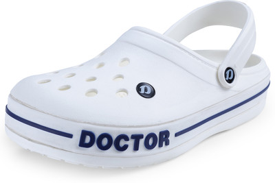 DOCTOR EXTRA SOFT Ultra Soft Casual Clogs/Sandals with Adjustable Back Strap for Gents/Boys D-502 Men Clogs(White , 10)