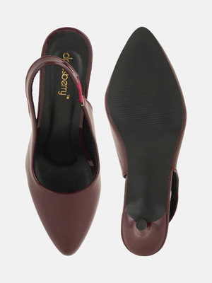 Dressberry Women Heels(Burgundy , 4)
