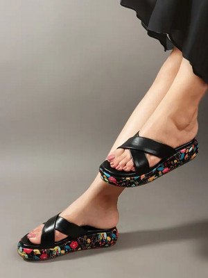 Mahroj Women Heels(Black , 4)