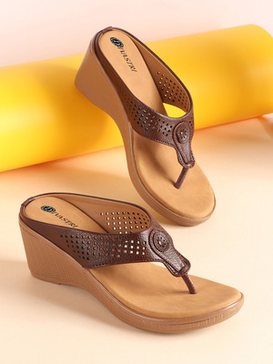 Divastri Women Wedges(Brown , 7)