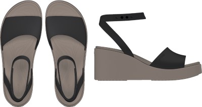 CROCS Brooklyn Ankle Strap Women Casual(Black , 8 UK/India)