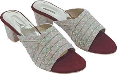 abuza Women Heels(Maroon , 8)