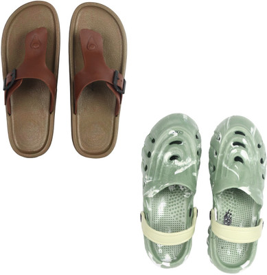 Vomoya Men Sandals(Tan, Olive , 6)