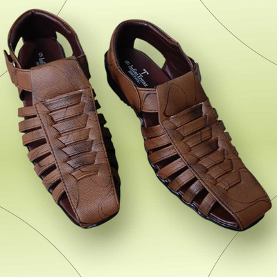 InfiniTrenz Men Sandals(Brown , 5)