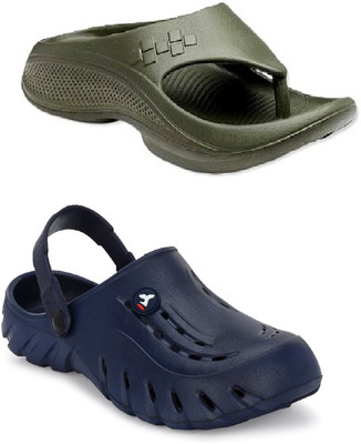 Cogs Men Sandals(Olive, Navy , 9)
