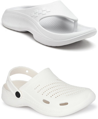 DEFLOW Men Sandals(White, Grey , 6)