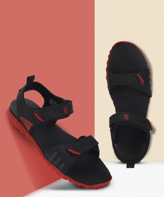 Paragon K1420G Stylish Lightweight & Durable Velcro Dailywear Men Sandals(Black , 10)