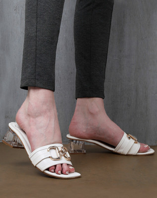 Looper Women Heels(White , 6)