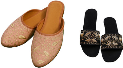 Dualstep Women Flats(Pink, Black , 9)