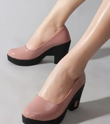KOMOPT Women Heels(Pink , 8)