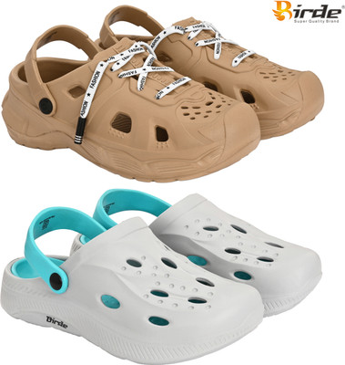 Birde Men Sandals(Brown, White , 9)