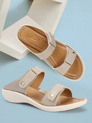 VENDOZ Women Flats(Off White, Beige , 5)
