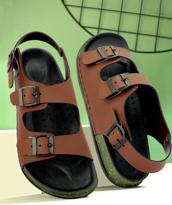 Buxton Men Sandals(Black , 8)