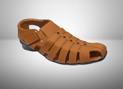 RURAL CRAFT Men Sandals(Tan , 9)
