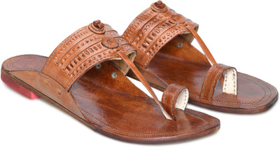 Stepsoft Kolhapuri Chappal For Men|Leather Ethnic Slippers Suitable In Kurta Sherwani Men Sandals(Brown , 11)