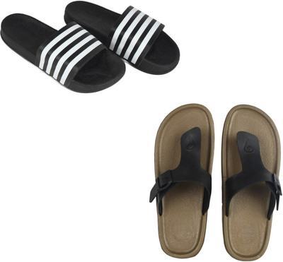 Vomoya Men Sandals(Black, Black , 7)