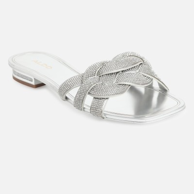 ALDO Women Flats(Silver , 4)