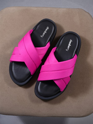 Dressberry Women Flats(Pink, Black , 8)