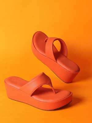 LAVIE Women Wedges(Orange , 4)