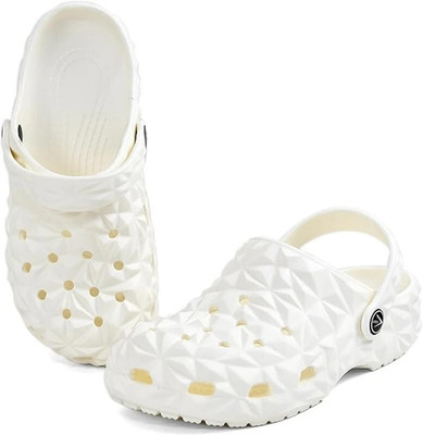 Footsace Lightweight Classic Clogs Sandals with Adjustable Back Strap for Men Men Clogs(White , 7)